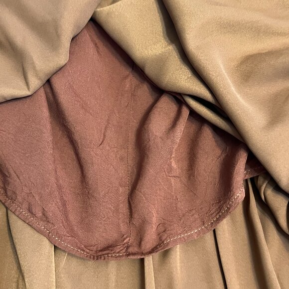 Wishlist Apparel Women's Maxi Brown Satin Look Drop Waist Spaghtti Straps Boho L - Picture 12 of 12